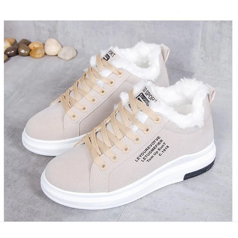 BEYARNECotton Shoes Female New Women's Boots Winter Plus Velvet Cotton Shoes Thick-Soled Warm Snow Women's Boots Women's Boots