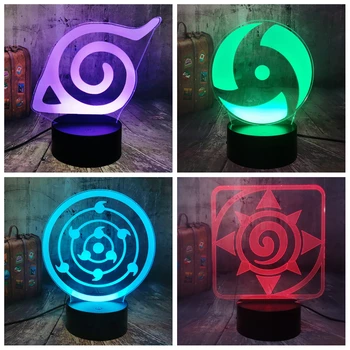 

Cool Anime Naruto Rinnegan Sharingan LED Night Light 7 Colors Touch Optical Illusion Table Lamp Home Decoration Model Child lamp