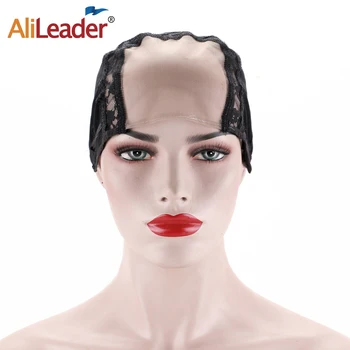 

Alileader 4*4 U Part Wig Cap For Making Wigs With Adjustable Strap Front Swiss Lace Hairnets Weaving Wig Cap 1Pcs/Pack