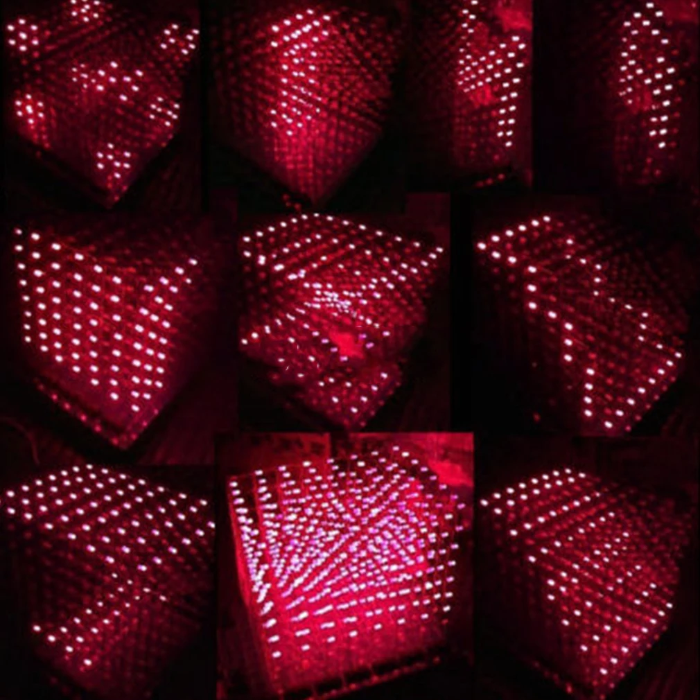ICOCO новое поступление 3D Квадрат DIY Kit 8x8x8 3 мм светодиодный куб Белый светодиодный синий/красный светильник с печатной платой Лидер продаж