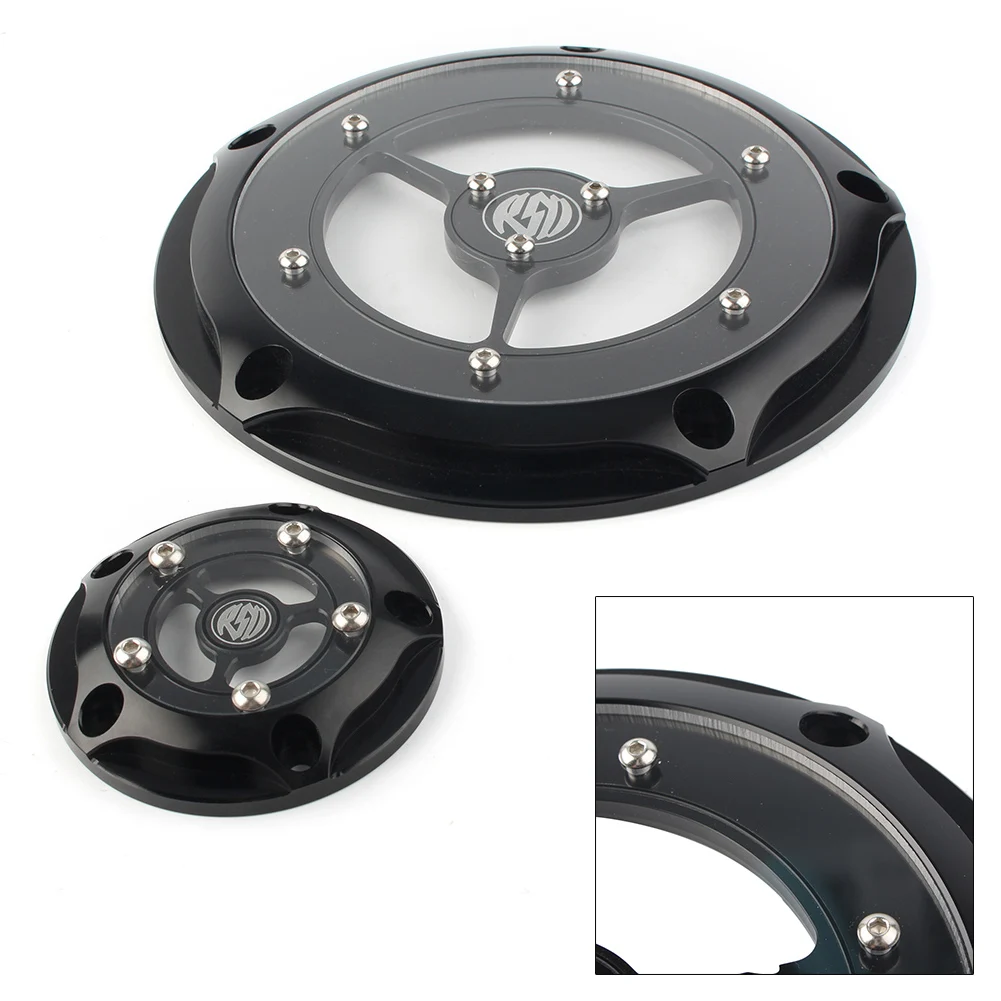 

Black/Chrome RSD Derby Timing Timer Cover For Harley Road King Electra Glide Softail FLD FLHR FLHRS FLHTK FXD FXDC etc.
