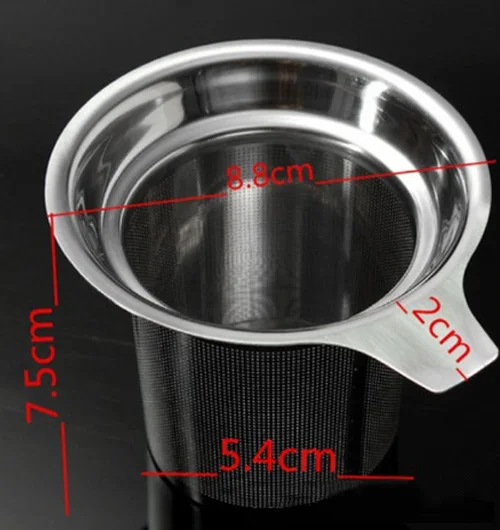 Silver Stainless Steel-Fine Mesh Filter Tea Infuser Fine Reusable Strainer