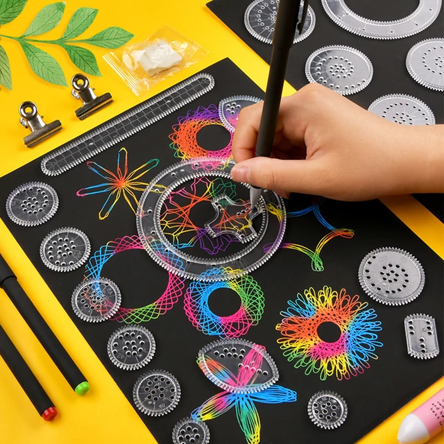 22pcs Spirograph Drawing Toys Set Interlocking Gears Wheels Painting Drawing Accessories Creative Educational Toy Spirographs 1