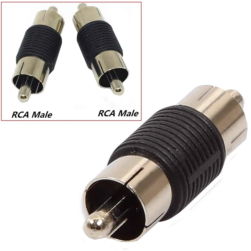 OwlCat 1Pcs Straight AV RCA Male to RCA Male Cable Connector for Video Surveillance IP Camea Audio Microphone Connection
