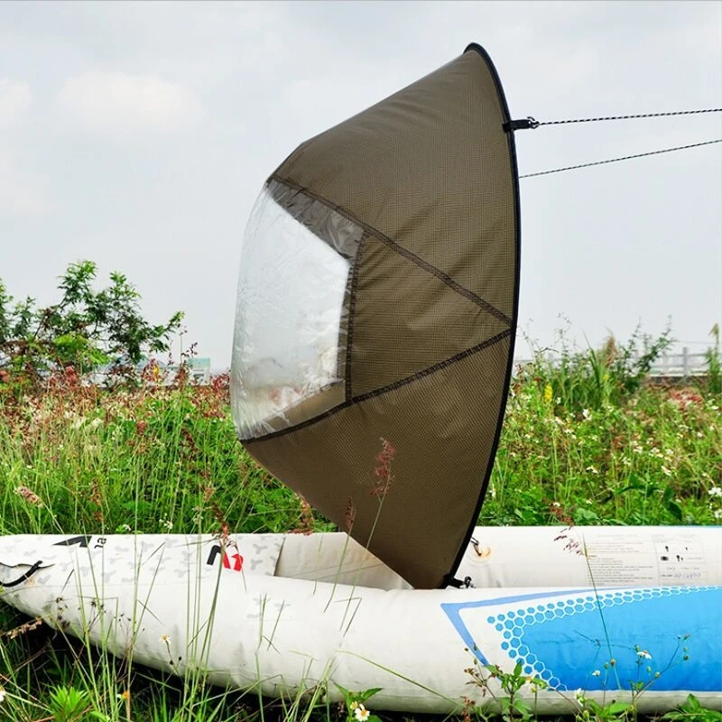46 Big Size Kayak Downwind Wind Sail Paddle Inflatable Canoe Boats Drifting Wind Sail With Clear Window Kayak Boat Accessories (5)