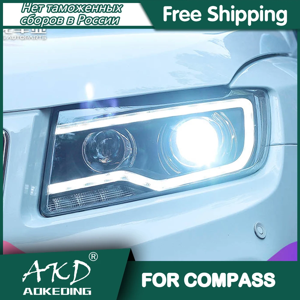 For Jeep Compass Headlights 20112016 Drl Day Running Light Led Bi