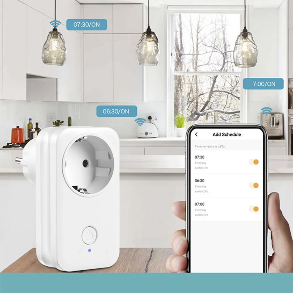 ЕС Wi-Fi умная розетка преобразования питания plug tuya APP дистанционное управление бытовой техники по мобильному телефону Alexa google home spe