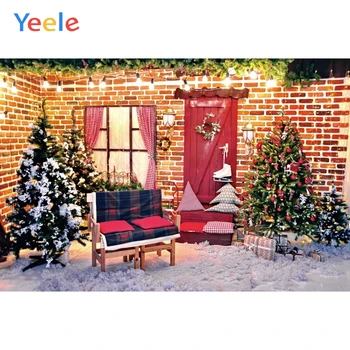 

Photocall Photozone Winter Christmas Tree Backdrops For Photography Snow Brick Wall Photography Backgrounds Photo Studio Props