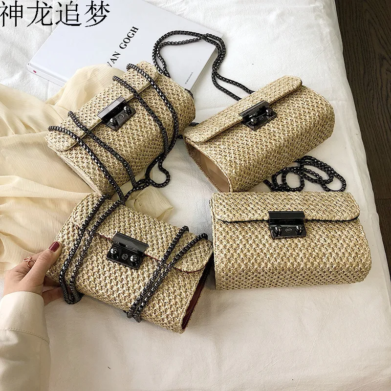 

Female Straw Beach Bag Crossbody Bags For Women 2020 Summer Wicker Designer Handbags Ladies Rattan Shoulder Messenger Bag Sac A