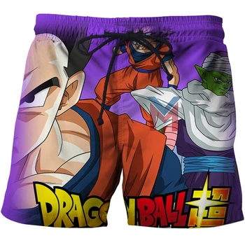 

Anime Design Beach Shorts Men Dragon Ball Printed 3D Board Shorts For Male Summer Cool Sport Surfing Shorts Summer Swimwear