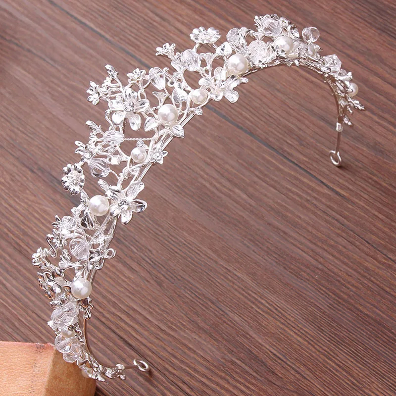 

Korean Style Marriage Bride Headdress Wedding Dress Pearl Hair Accessories Hair Bands Princess Crown Jewelry Ornament Beautiful