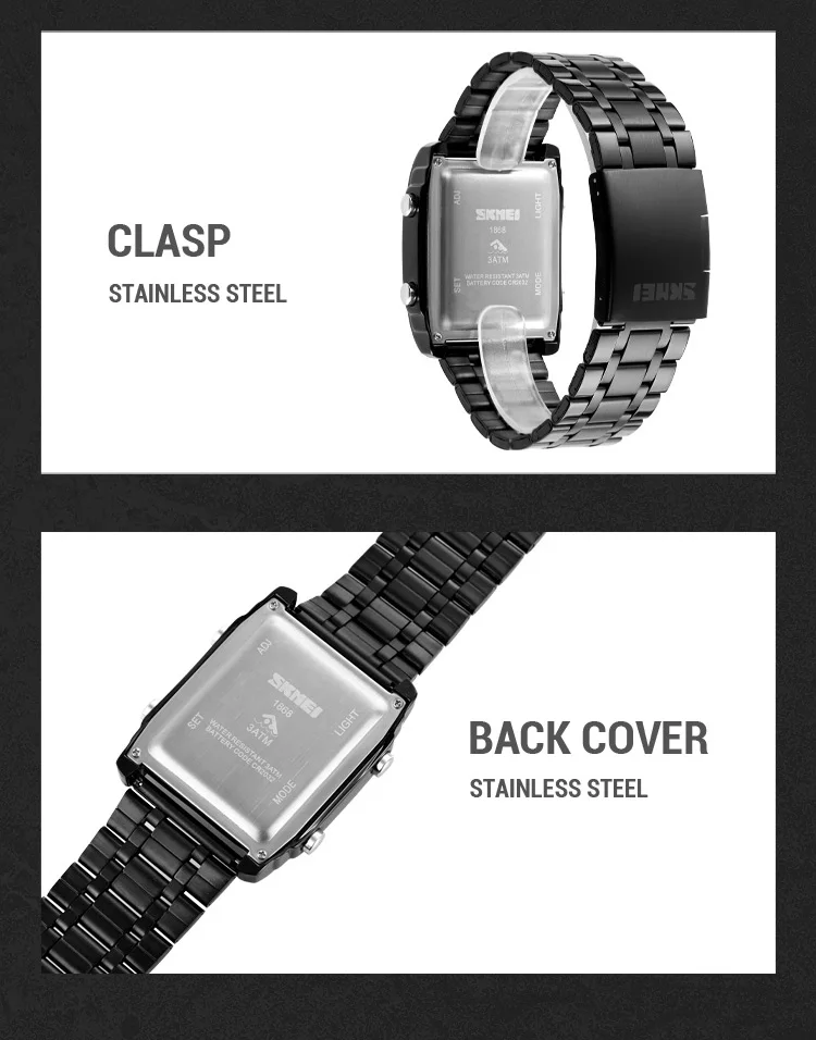 SKMEI 1868 Multiple Time Digital Analog Watch description image 17