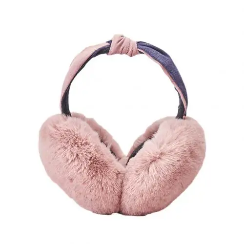 Pink Женские одноцветные складные плюшевые наушники-ушанки, Зимние ушанки, новинка - Цвет: Pink