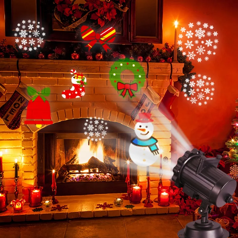 

Christmas Projector Lights 6 Switchable Patterns Slides Landscape Motion Projector Lights with Remote Control 16.4ft Power Cable