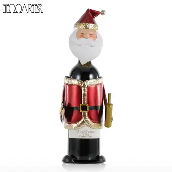 

Christmas Santa Claus Wine Rack Handmade Metal Practical Craft Christmas Gift Home Decoration for Christmas Present Gift
