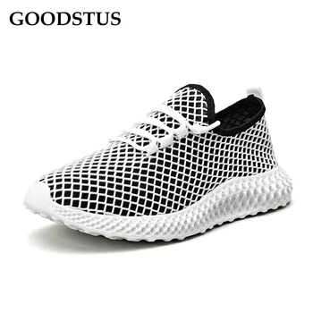 

GOODSTUS Men Mesh Soft Sneaker Breathable Dark Color Comfortable High Quality Anti-Slip Lightweight Male Outdoor Running Shoes