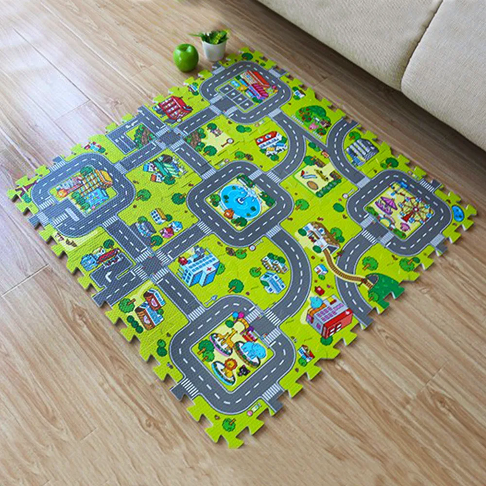 9 шт. 30*30 см пенопластовые детские игровые коврики DIY коврик-пазл городской