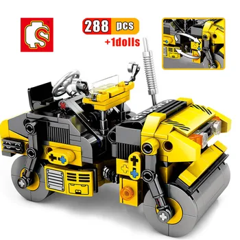 

SEMBO 288Pcs Science Technic Double-Wheel Roller Building Blocks City Construction Vehicle Sets Bricks Educational Toys For Kid