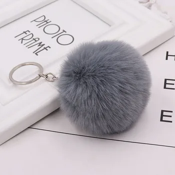 

1Pc Multi-Color Fuzzy Ball Hanging Drop Bag Decorating Accessories Artificial Rabbit Fur Keychain