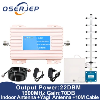 

Gain 70dB (LTE Band 2) PCS 1900mhz Mobile Signal Booster Amplifier PCS 1900 Cellular Cell Phone Signal Repeater with LCD Display