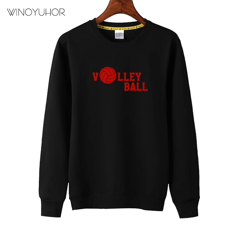 Playing Volleyball Sweatshirt Children Spring Autumn Long Sleeve O-neck Hoodies Baby Boy Girl Tops Sport Pullovers - Цвет: Black