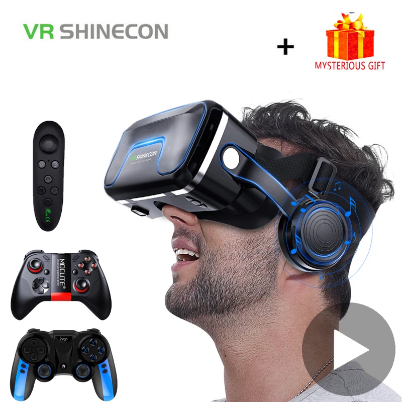 Vr Shinecon 10 0ヘルメット3dメガネ仮想現実casque用スマートフォン電話ゴーグルヘッドセットviarビデオゲーム双眼鏡 3d Glasses Virtual Reality Glasses Aliexpress