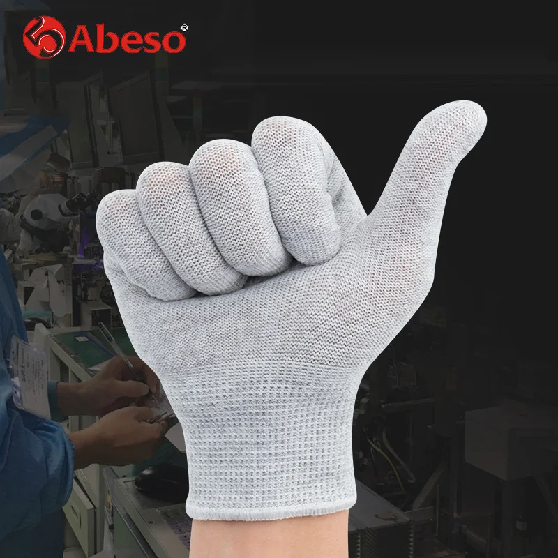 

Abeso 10 Pair Cotton Working Gloves Anti-static Heat Resistant Antistatic Sweatproof Repair Welding Hand Protective Gloves A3002