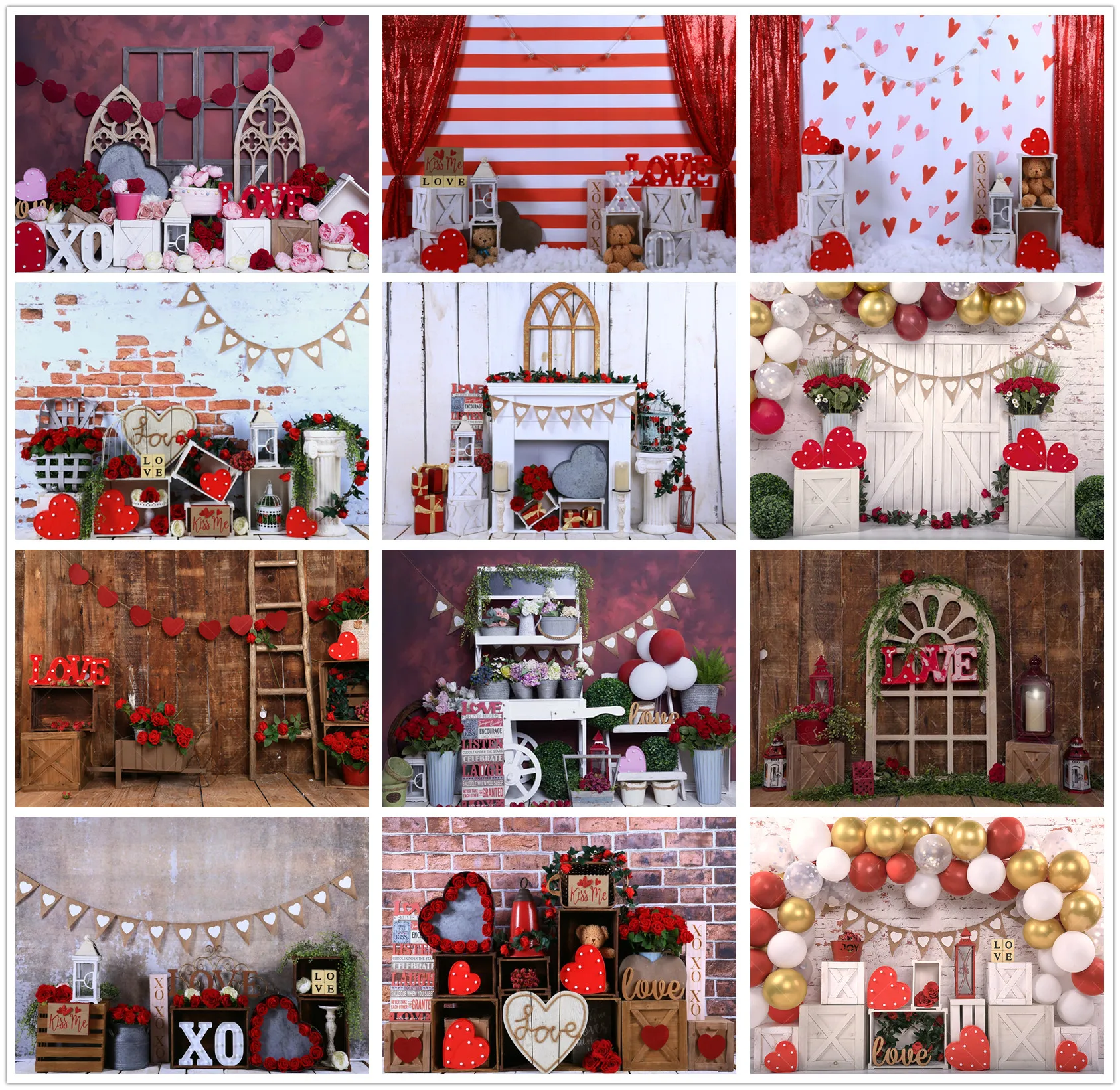 

Valentine's Day Love Photography Backdrop Baby Kid Child Birthday Cake Smash Decor Banner Photo Background Studio Photocall Prop