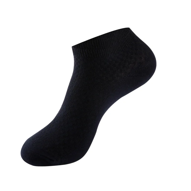 5 пар/лот, мужские носки из бамбукового волокна, деловые короткие носки по щиколотку, весенне-осенние дышащие антибактериальные мужские носки, мужские носки - Цвет: Черный