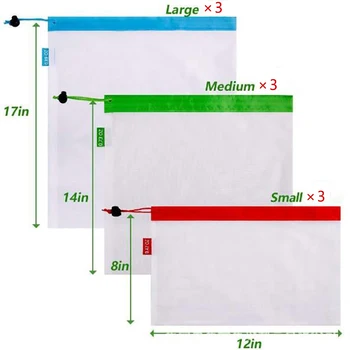 

Reusable Storage Bag Kitchen Fruit And Vegetable Fresh Keeping Agricultural Product Bag With Drawstring