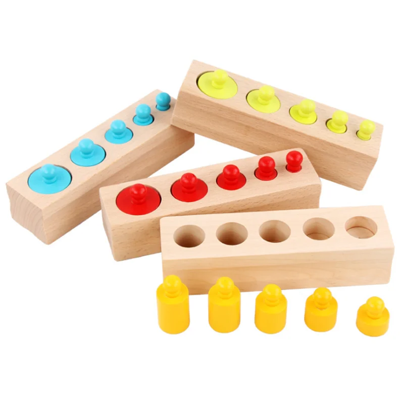 Montessori Colorful Socket Cylinder Block for Children Preschool Early Educational Toy