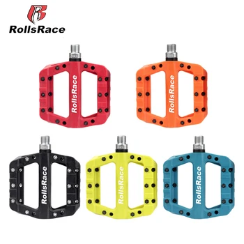 

RollsRace Mountain Bike Pedal BMX Bicycle Nylon Flat Platform Pedals 9/16 Cycling Fixed Gear Ultralight bicycle pedal