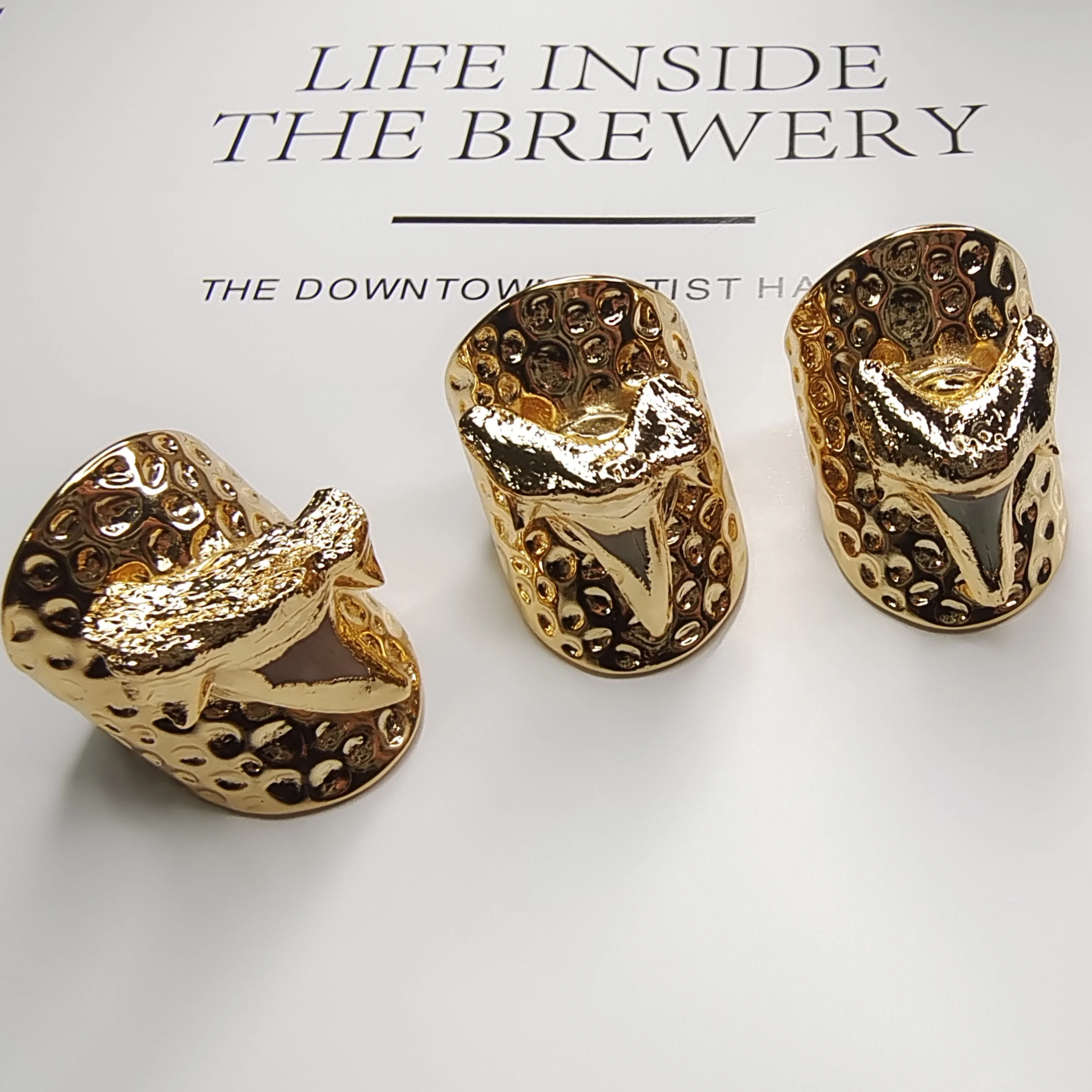 WT-R002 Big Promotion Amazing Fashion 24k Gold Color Trim Brass Pearl &amp Shark Teeth Ring Jewelry For Women Girl Birthday Gift | Украшения