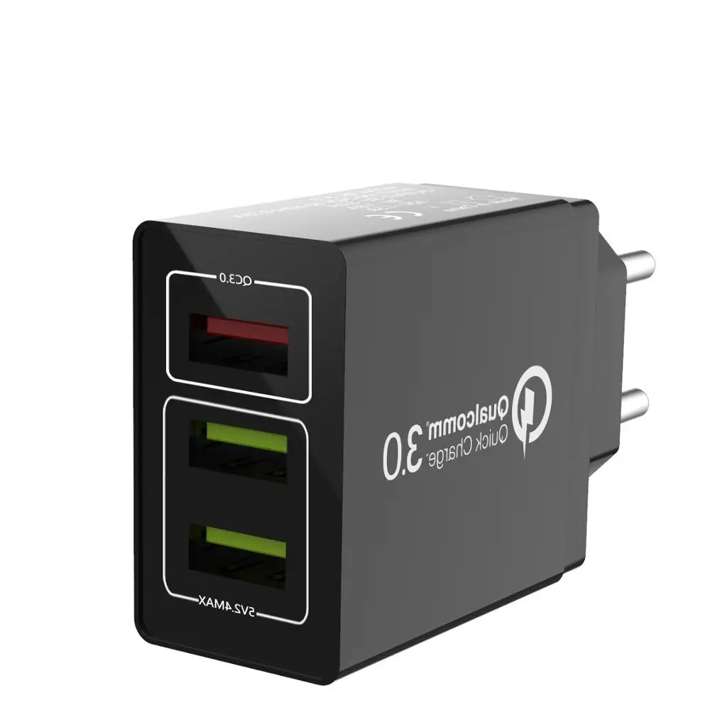 30 Вт Quick Charge 3,0 QC 3,0/4 адаптер быстрой зарядки 5V 2.4A мульти штекер Зарядное устройство с 3 портами(стандарт тройной порт для iphone мобильного телефона