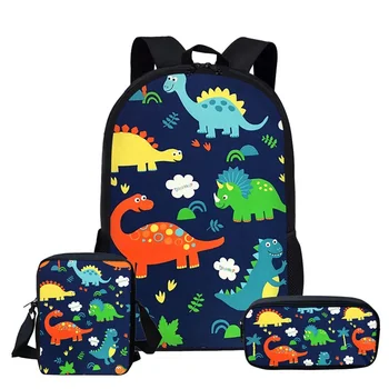 

Cartoon Dinosaur School Bags For Boys&Girls Kids School Backpack 3pcs/set Children Schoolbags Orthopedic Boys Mochilas