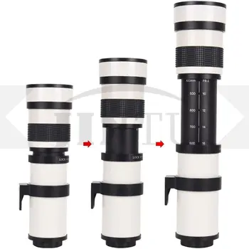 JINTU 캐논 DSLR 카메라용 수동 망원 줌 렌즈, 420-800mm, SL2 T5 T5i T6 T6i 70D 80D 90D 60D 5D III 7D II 650D 550D 550D