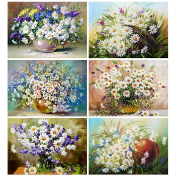 

Huacan 5d Diamond Painting New Arrivals Flower Diamond Art Full Drill Mosaic Vase Embroidery Home Decor