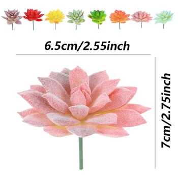 

8PCS Mini Artificial Succulents Plants Fake Simulation Succulent Bonsai Flower Home Decor Decorations Without Pot