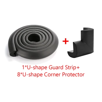 

L Shape Security Kids Protection Bumper Edge Angle Soft Baby Safety Desk Table Edge Guard Strip with 8pcs Corner Protectors