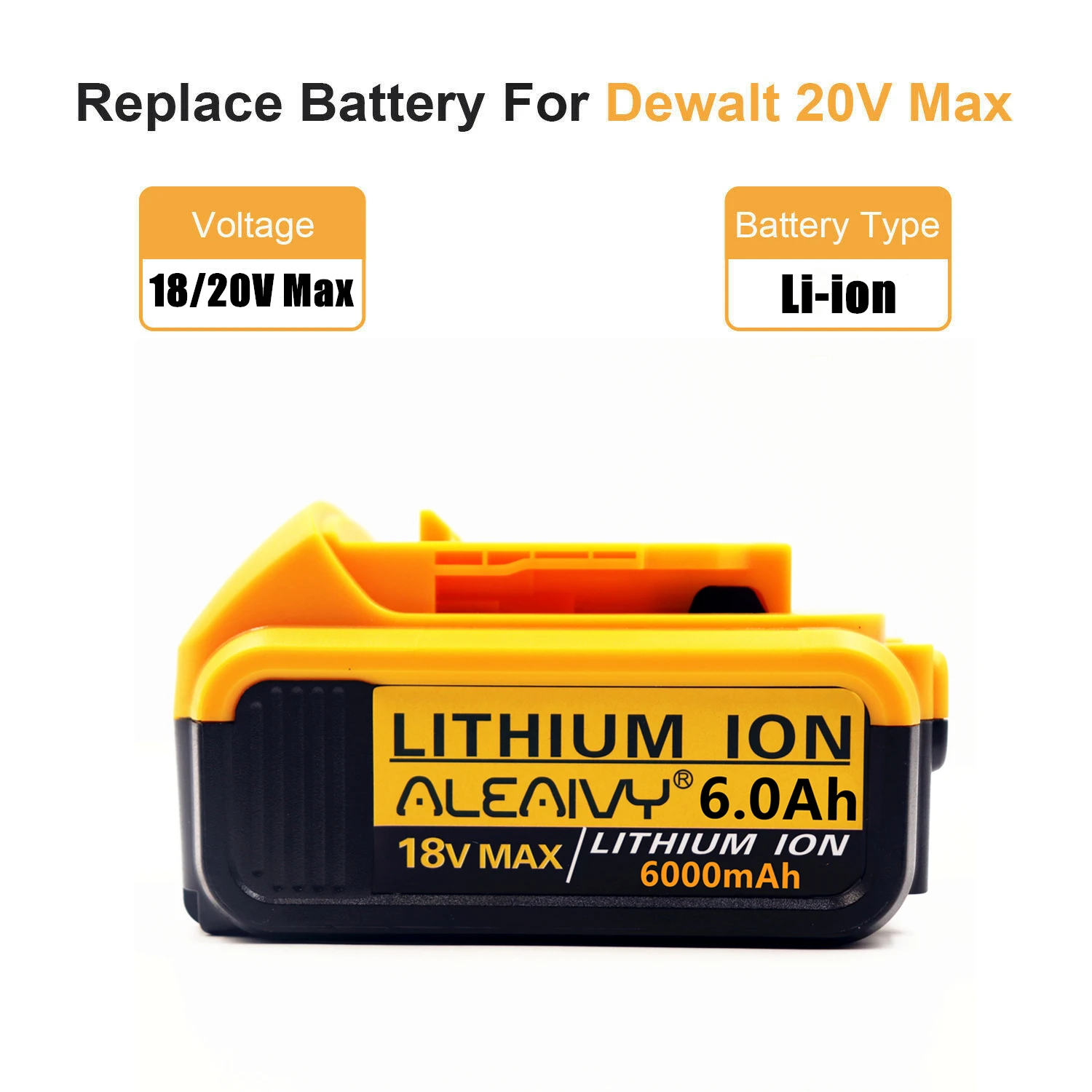 PROD 1005002264282521 2020 NEW18V 6.0Ah DCB200 DCB184 Replacement
Li-ion Battery for DeWalt MAX XR 18V and 20V Power Tool 6000mAh Lithium
Batteries