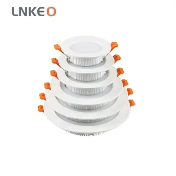 

LNKEO AC220V LED Recessed Panel Lamp Thin Aluminum Recessed Ceiling Light Waterproof LED Spot Light Ceiling Panel Light 3-36W