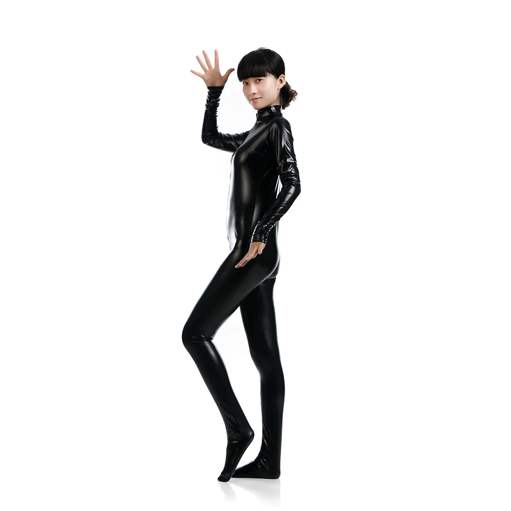 Cosplay&ware Customize Exotic Zentai Suit Womens Unitard Turtleneck Catsuits Metallic Footed Zipper Bodysuit Dancewear Hoodless -Zentai shop online H5d3730b00a144246b33885570fbb59ebC.jpg