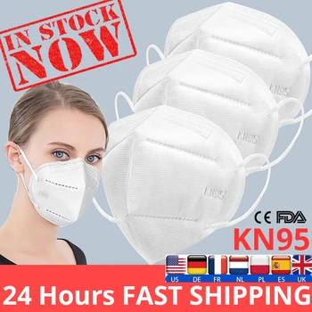

KN 95 Masks 5 Layers Respirator Anti PM2.5 Face Mouth Masks Reusable Mask Protective Mask Proof Fast Delivery In Stock 50pcs