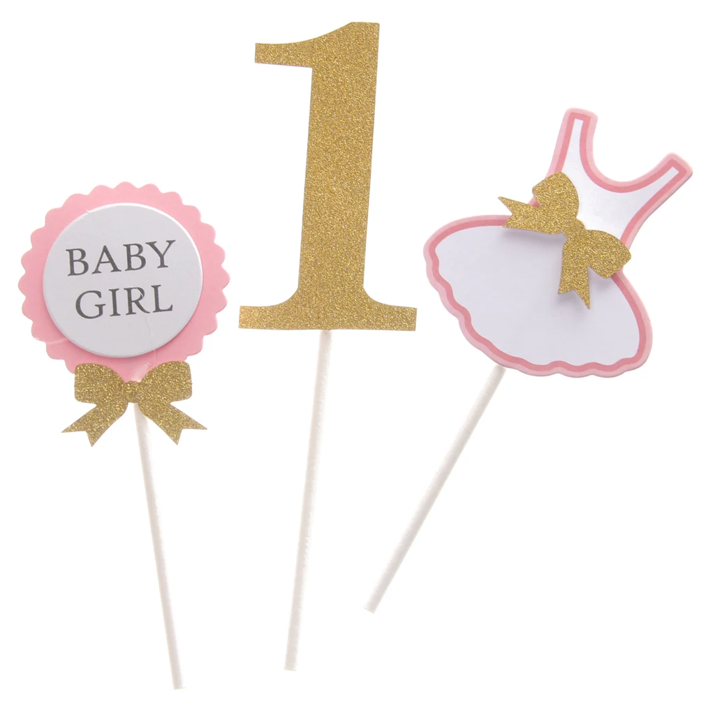BABY BOY/BABY GIRL Clothing Dress Design Cake Topper for 1st Birthday Party
