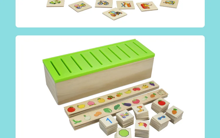 2-3-6 Baby Semi-Montessori Children'S Educational Toy Knowledge Box Classification Box a Year of Age Early Education Wood Matchi