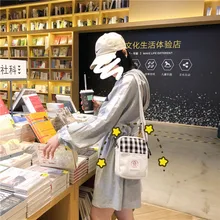 Весенние новые продукты корейский стиль Одиночная сумка тканевая через плечо Повседневная клетчатая напечатанная через плечо сумка