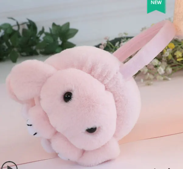 Регулируемые Зимние теплые наушники с кроликом из мультфильма; детские плюшевые меховые наушники; Милая повязка на голову; подарок для девочек и мальчиков; AD0686 - Цвет: as shown