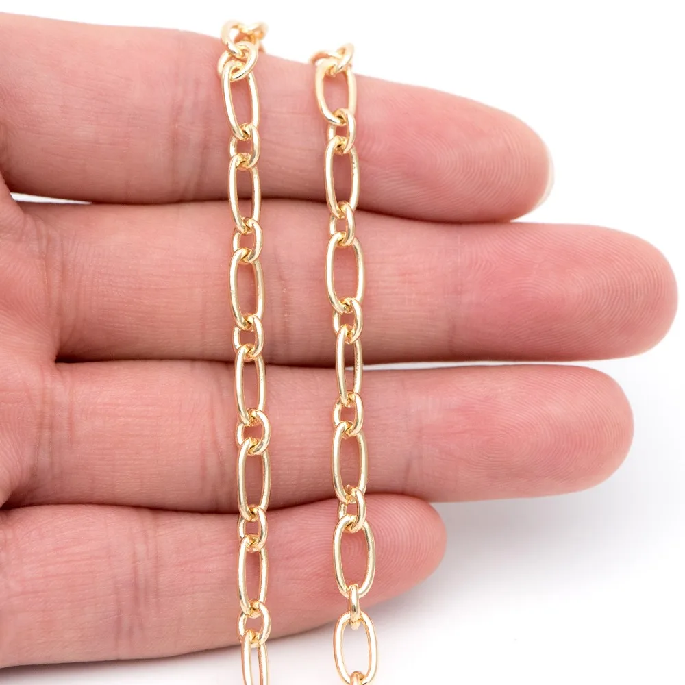 Gold Plated Brass Oval Cable Chains 4 