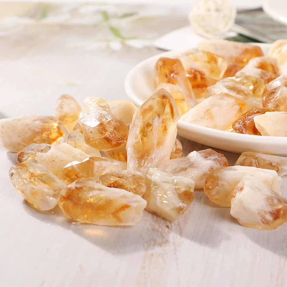 Natural Brazilian Rough Citrine Point Ore Raw Quartz Healing