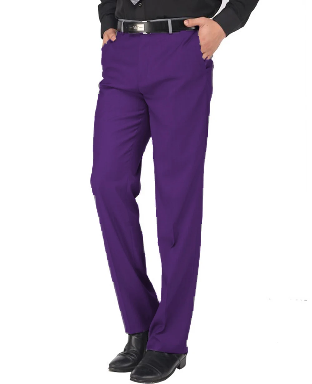 Мужской костюм брюки формальные деловые плиссированные брюки Приталенные брюки Одежда для шафера брюки для свадебной вечеринки - Цвет: purple